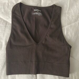 garage ribbed v neck tank top